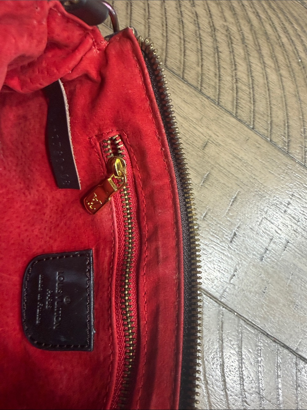 Louis Vuitton Red Suede Interior Wristlet with Gold Hardware - Picture 2 of 8